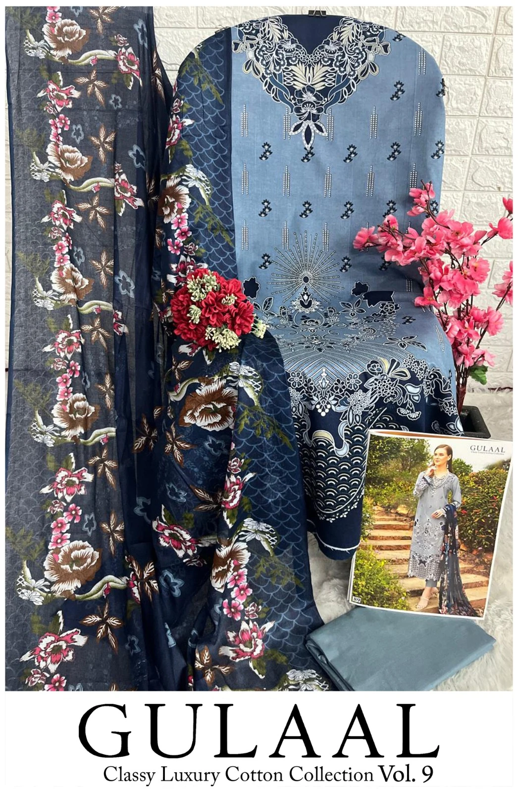 Gulaal Classy Luxury Cotton Collection Vol 9 Pure Cotton Wholesale Pakistani Salwar Suit Catalog — Wholesale Salwar Suits, MPA wholesale from Surat — view 10